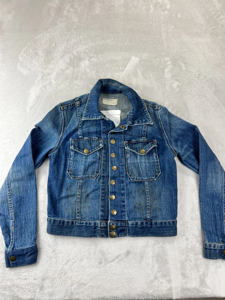 Chaqueta vaquera Current/Elliott The Snap Loved lavado elástico denim talla 0 granero campamento Foto 2 de 4