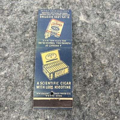 Sano A Scientific Cigar with Less Nicotine Matchbook Cover
