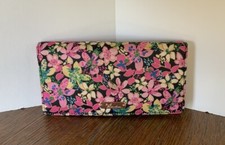 Buxton Tropical Pink Floral Zip Snap Wallet Multifunctional Organizer