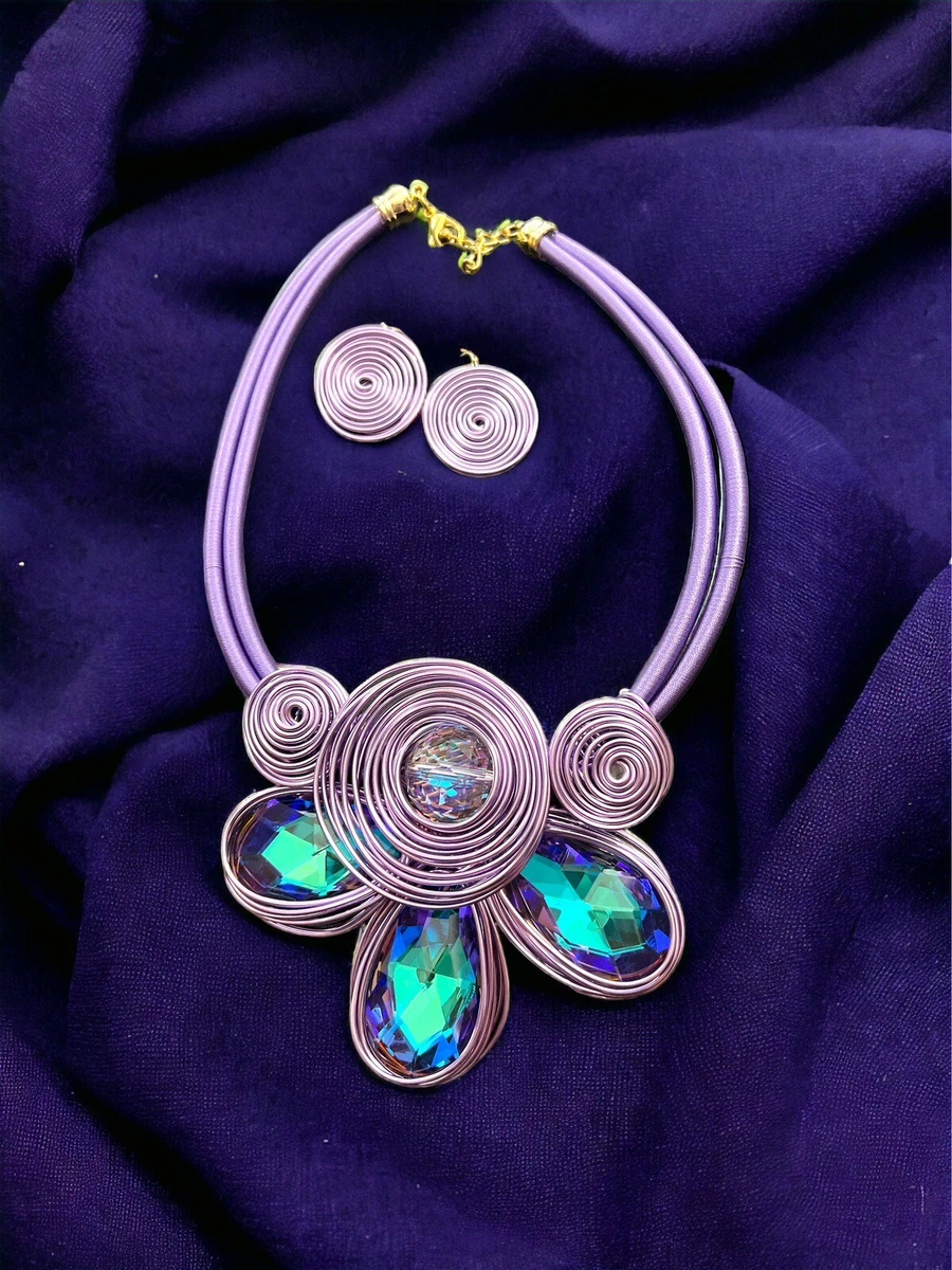 Lilac statement necklace sale