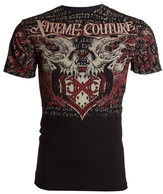 Xtreme Couture By Affliction Men's T-Shirt LIGHTNING Black Biker Skull S-5XL $40