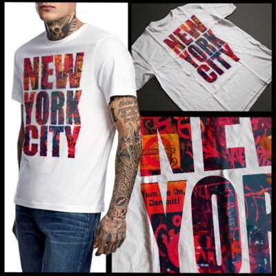 New York City Graffiti Grunge T-Shirt Brooklyn Queens The Bronx Harlem NY Tee