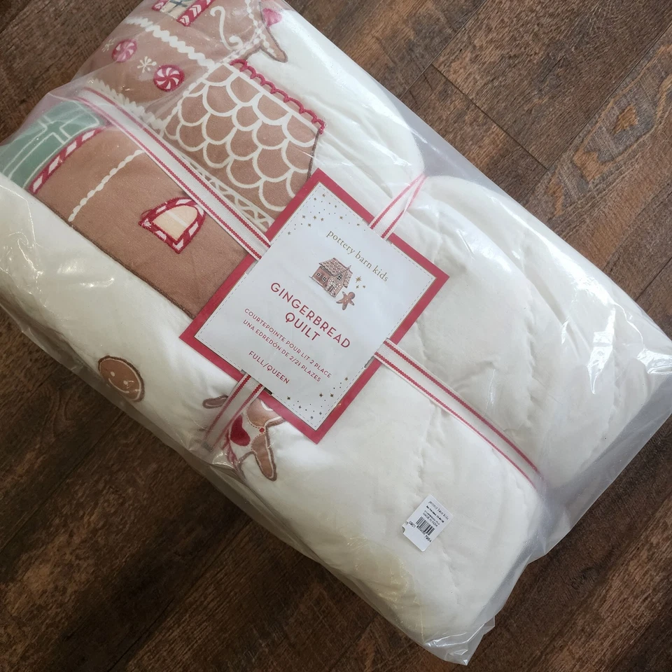 Nuevo edredón Pottery Barn Kids Gingerbread Full Queen Foto 3 de 4