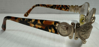 Vintage Fendi Italy FS 140 135 Steampunk Eyeglass Sunglass Silver