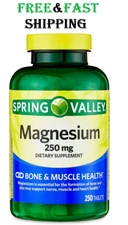 Spring Valley Magnesium Bone & Muscle Health Dietary Supplement 250Tablets 250mg