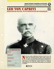 Leo von Caprivi / Entuzjasta wojska, Obowiązkowy Kanc Rzeszy. - kartka informacyjna