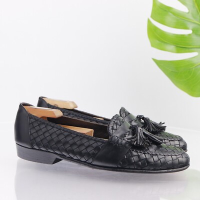 Bragano Cole Haan Mens Loafer Size 9.5 WIDE Woven Black  display picture 1