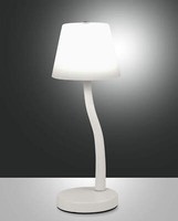Fabas Luce Led Tischleuchte Ibla Ø120Mm 9W Warmweiß Weiß Dimmbar
