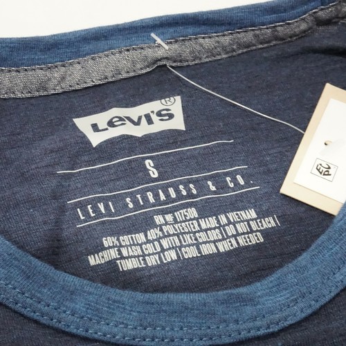Levis Men Blue Crew Neck Short Sleeve Pocket Tee Size S - Picture 4 of 6