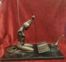 SCULTURA DONNA SOMALA BRONZO su BASE MARMO - UGO ATTARDI 30/06/1989