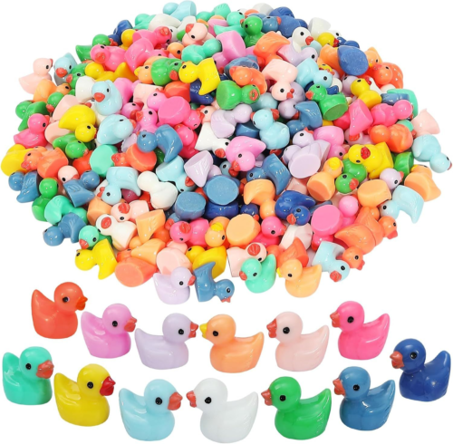 Rachan130 Pcs Mini Ducks Bulk Resin Duck Figurines for Miniature Landscape...