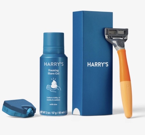 Harry’s Razor Starter Set, W/ Handle, Shave Gel, Razor Cover, Cartridge ...