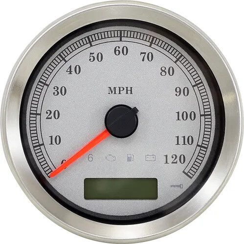 DS 4 in MPH Silver Face Programmable Speedo for Road Glide