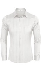 COOFANDY Men's Luxury Satin Dress Shirt Shiny Silk Long Sleeve Button Up Shirts