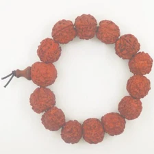 18mm Natural Bodhi Beads Stretch Buddha  Brown Prayer  Bracelet 7"