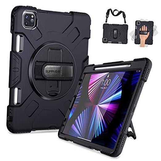 Slim Black iPad Pro 11 Case 2021 2020 2018 with Pencil Holder