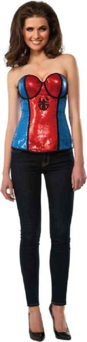 Spider-Girl Sequin Corset Marvel Superhero Halloween Adult Costume Accessory - 第 1/6 張圖片