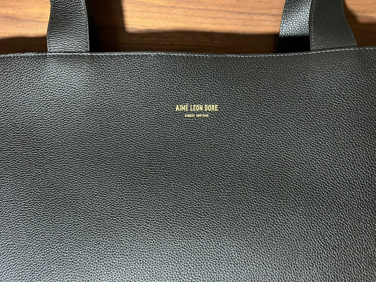 Aime Leon Dore ALD Genuine Leather Large Tote Bag Jet Black Aime Leon Dore ALD Genuine Leather Large Tote Bag Jet Black