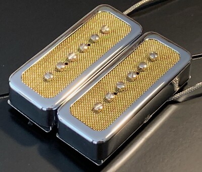 SET / CHROME / Seymour Duncan Vintage P90 / Custom Gold Foil Style / NEW