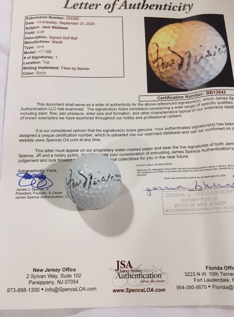 Jack Nicklaus - Autographed / Signed Personal "Jack" Golf Ball - JSA auth 