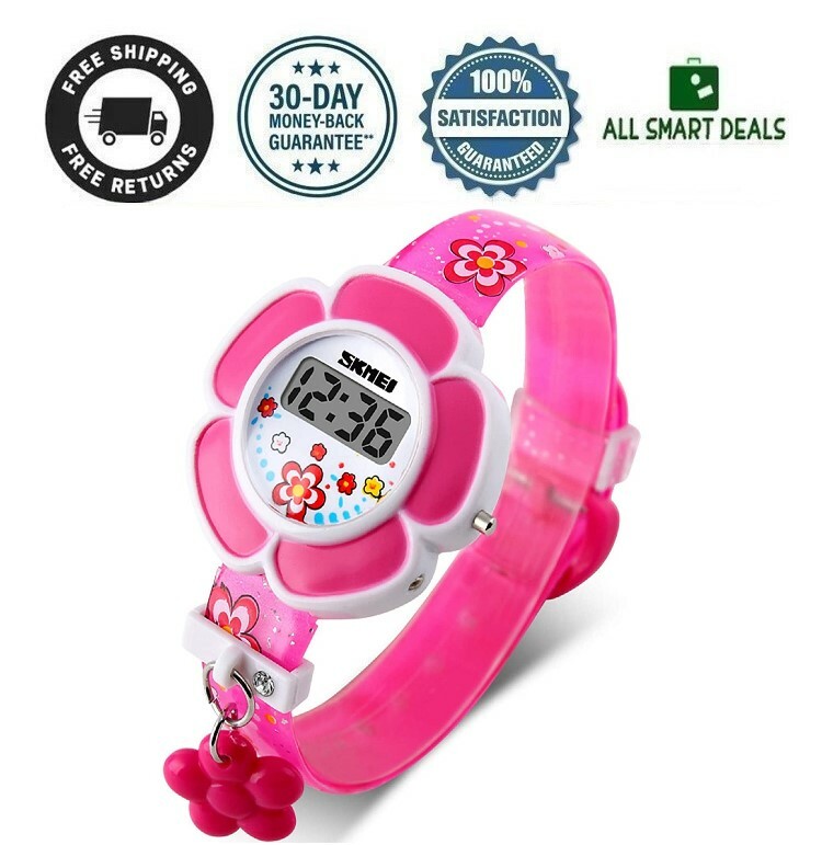 Reloj Para Niñas Bebe Digital Rosa Con Forma De Flor Bonito Regalo Primer Reloj