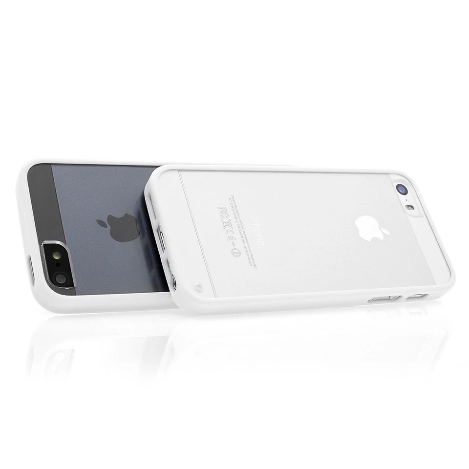 Nuovo! IPHONE 5s TPU Bumper Cristallo Case Silicone Protezione Pellicola Cover - Immagine 4 di 4