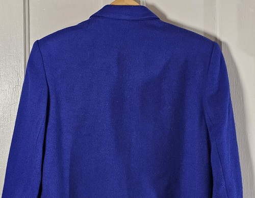 VTG Lynn Greene Blazer Richard Neal Women's Size 6 Inidgo Purple Wool Lined - Picture 9 of 24