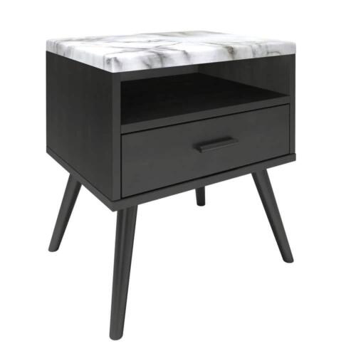 Boyd Sleep Nightstands 19.7 in W Particle Board With 1- Drawer Rectangle Black - Picture 1 of 4