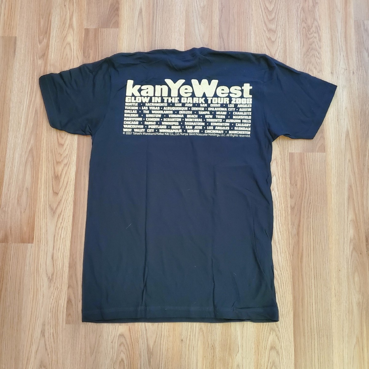 Kanye West shirt Mens Medium black Rap Murakami glow in the