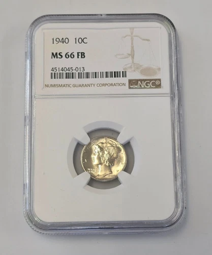 1940-P Philadelphia Mint NGC MS66FB Full Bands Mercury Silver Dime