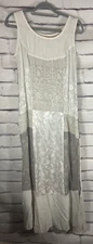 NWT Citron Women's Size S White/Beige/Gray Sleeveless Long Dress With Pockets