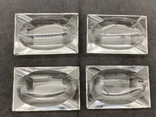 MCM Ashtray Clear Glass 4 Stackable Glass Vintage Ashtrays 3 1/2" x 2 1/4"  Read