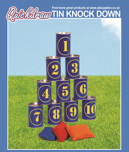 Giant Dominoes & Tin Can Alley Hit The Tins Bag Toss Set Of Two Garden Games - Picture 6 of 8