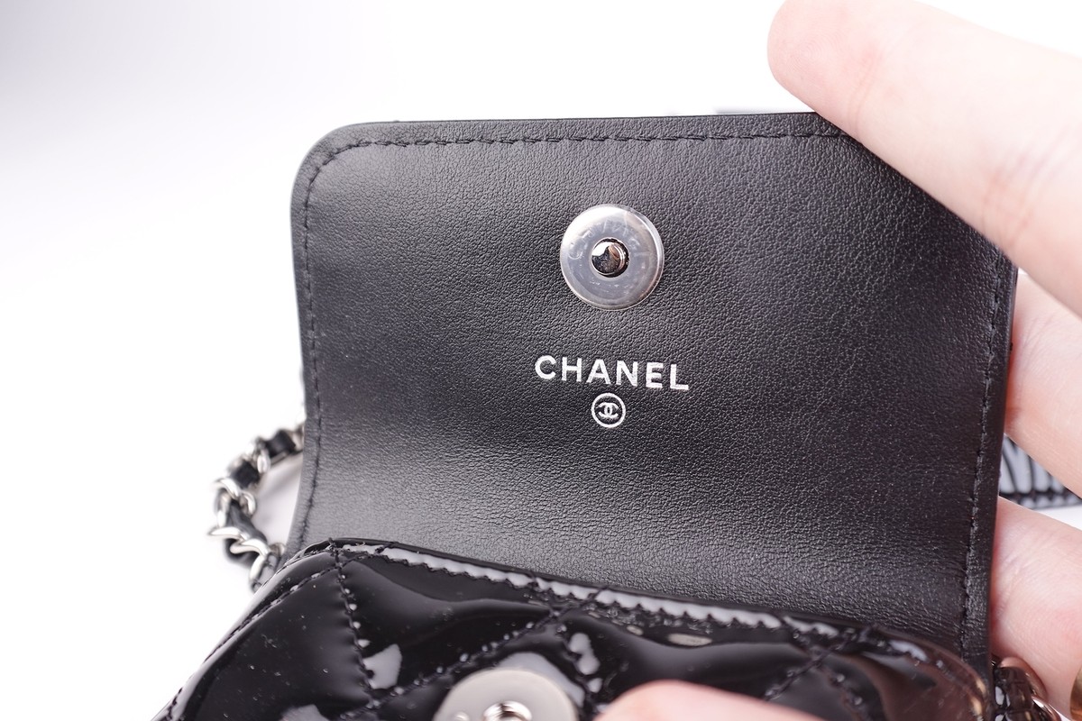 Chanel Patent Quilted Belt In Love Double Mini Flap Waist