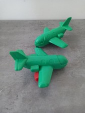 Vintage Viking Plane Aeroplanes Airplanes Plasto Green Toys Sweden x 2
