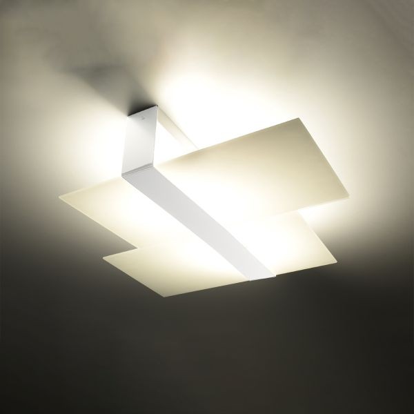 Plafonnier acier blanc E27 Massimo double éclairage orientable - 3