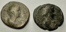 2 Ancient Roman Coins of Faustina 27.7 mm & 28.3 mm  at Longest Points 
