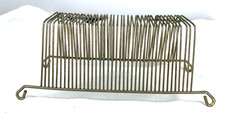 Record Wire Rack Metal Gold/Brass Tone Vintage MCM Tabletop Vinyl 40 Slots