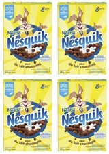 Nesquik Chocolate Breakfast Cereal, Whole Grains and Fibre, 340g 4 Pack 