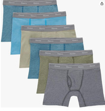 Hanes 6-pack boys Boxer Briefs, MEDIUM Stretch Cotton Underwear, Assorted,,