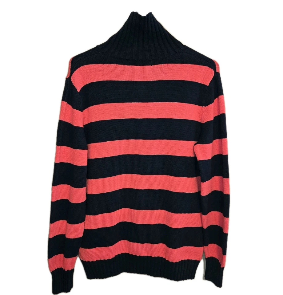 Suéter Jones New York Sport Para Mujer Medio Botón Rosa Azul Rayas Talla Grande Foto 2 de 4