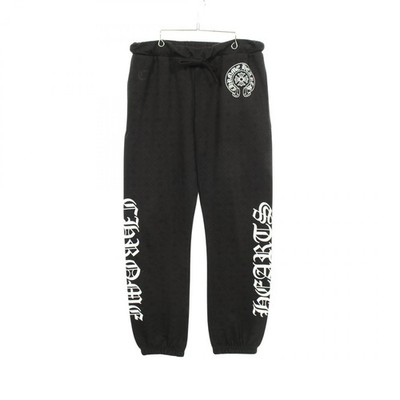 CHROME HEARTS CH Plus Allover Print Hufeisen Hose Baumwolle Schwarz Gebraucht...