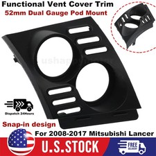 Gauge Pod Mount 52mm Dual For 08-17 Mitsubishi Lancer Evo X Functional Vent Trim