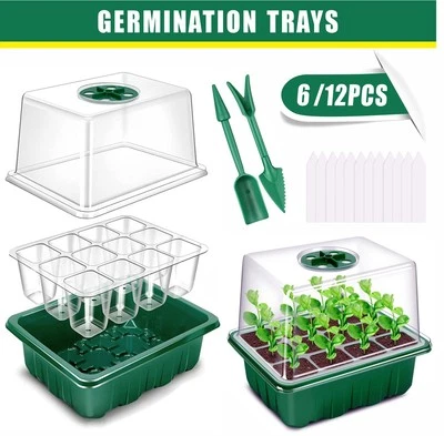 Propagator Seed Starting Tray Kits Plant Germination Box with Heightened Lids