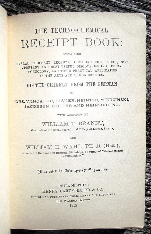 Antique CHEMICAL COOKBOOK Explosives FIREWORKS Gunpowder LIQUOR Tobacco Snuff - Image 3 of 3