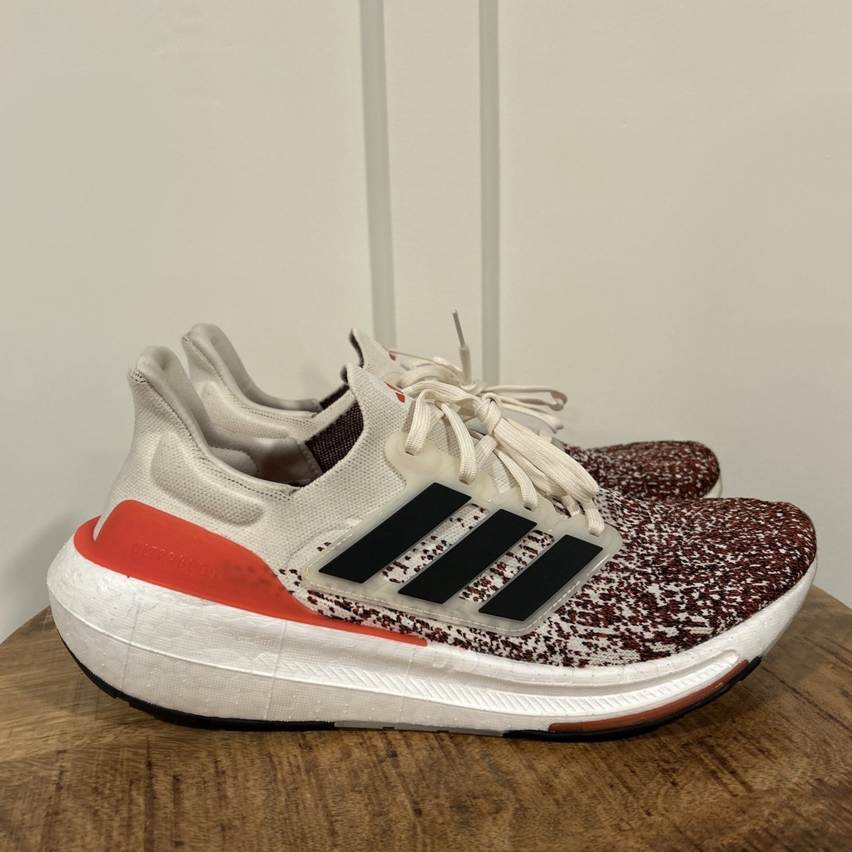 Size 13-Mens adidas UltraBoost Light Chalk Bright Red Gradient Run Shoes  IE1689