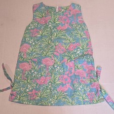 Vintage Lilly Pulitzer Snowbirds Flamingos Pelicans Shift Dress Girls Size 4T