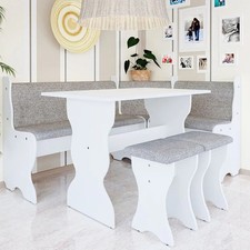 Kitchen Corner Set THOMAS Table + Bench Seating Reversible Side Option