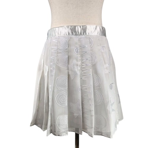Falda de tenis plisada cola vintage talla 12 blanca borde crudo apliques pickleball golf - Imagen 6 de 13