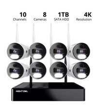 Night Owl CL-BT8WN-18L 4K HD Wi-Fi Security System with 8 Cameras, 1TB HD  